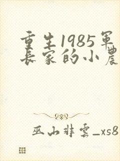 重生1985军长家的小农媳免费阅读