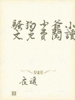 骚狗少爷小说全文免费阅读