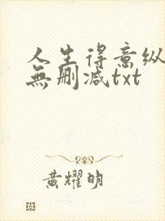 人生得意纵须欢无删减txt