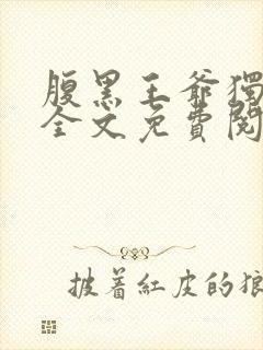 腹黑王爷独宠妃全文免费阅读