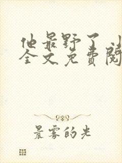 他最野了 小说全文免费阅读