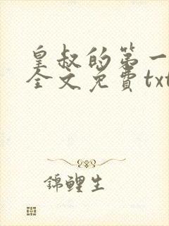 皇叔的第一宠妃全文免费txt