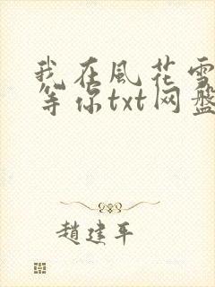 我在风花雪月里等你txt网盘封面