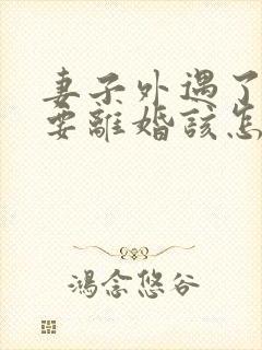 妻子外遇了老公要离婚该怎么挽回