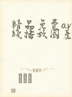 精品免费av在线播放国产
