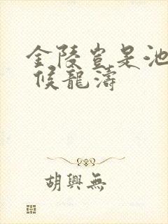 金陵岂是池中物 候龙涛封面