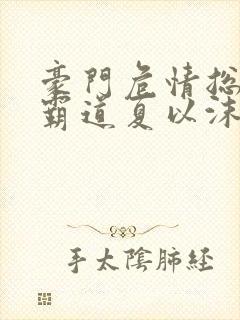 豪门危情总裁太霸道夏以沫封面