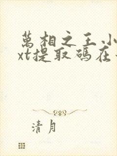 万相之王小说txt提取码在哪