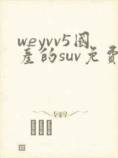 weyvv5国产的suv免费