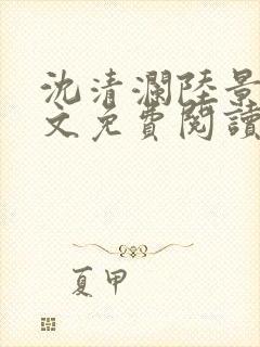 沈清澜陆景沉全文免费阅读封面