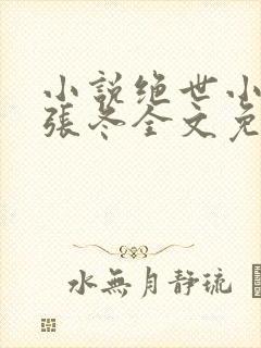 小说绝世小仙医张冬全文免费阅读封面