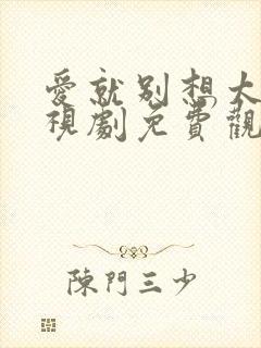 爱就别想太多电视剧免费观看全集