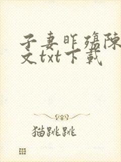 子妻昨殇陈永全文txt下载封面