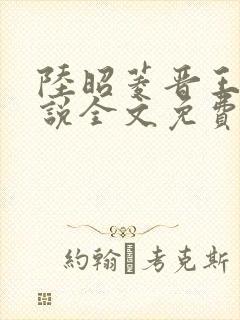 陆昭菱晋王的小说全文免费阅读最新章节