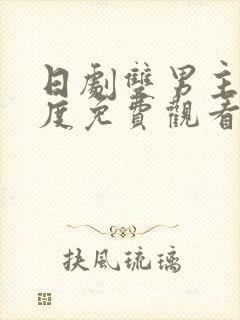 日剧双男主大尺度免费观看电视剧推荐