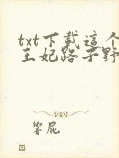 txt下载这个王妃路子野