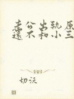 老公出轨原谅他还不和小三断