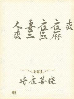 人妻夜夜爽天天爽三区麻