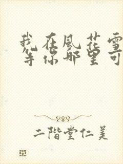 我在风花雪月里等你哪里可以阅读封面