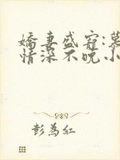 娇妻盛宠:慕少情深不晚小说