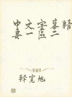 中文字幕精品人妻一区二