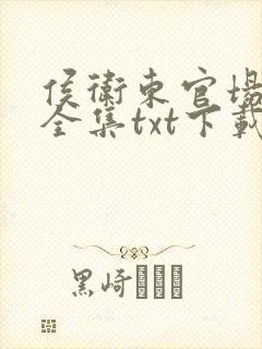 侯卫东官场笔记全集txt下载封面