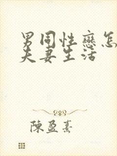 男同性恋怎么过夫妻生活