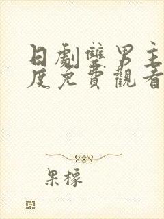 日剧双男主大尺度免费观看电视剧推荐