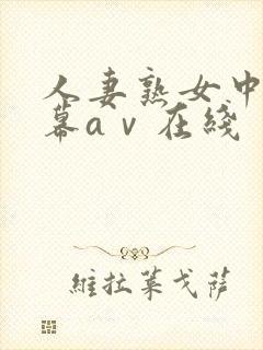 人妻熟女中文字幕aⅴ在线