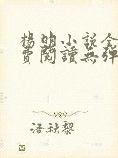 杨明小说全文免费阅读无弹窗