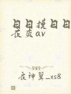 日日摸日日碰夜夜爽av