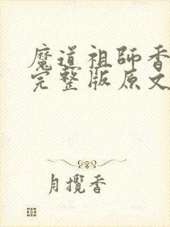 魔道祖师香炉篇完整版原文