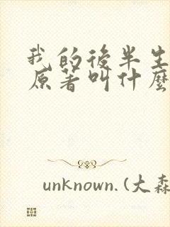 我的后半生小说原著叫什么