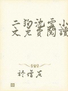 二狗沈雪小说全文免费阅读封面