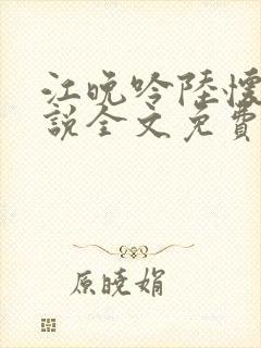 江晚吟陆怀璟小说全文免费阅读