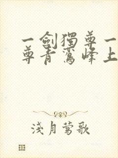 一剑独尊一剑独尊青鸾峰上