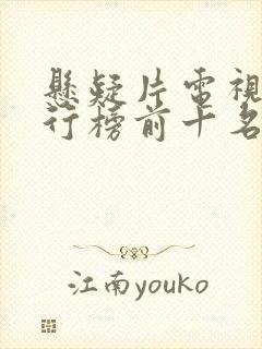 悬疑片电视剧排行榜前十名封面