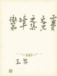 微暗之火电视剧第十集免费观看全集高清