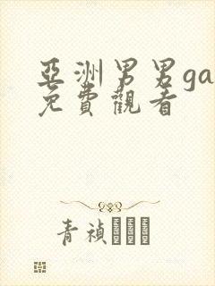 亚洲男男gay免费观看