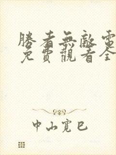 胜者无敌电视剧免费观看全集高清