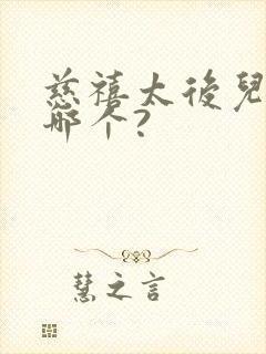 慈禧太后儿子是哪个?