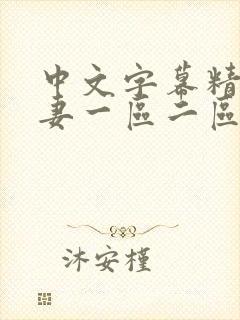 中文字幕精品人妻一区二区三