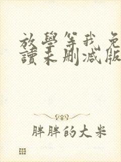 放学等我免费阅读未删减版封面