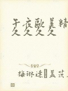 午夜欧美精品久久久久久封面