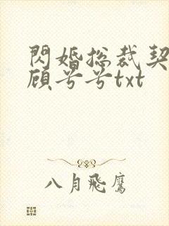 闪婚总裁契约妻顾兮兮txt