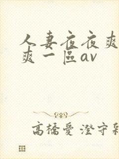 人妻夜夜爽天天爽一区av