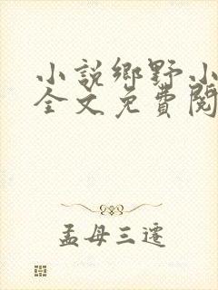 小说乡野小村医全文免费阅读