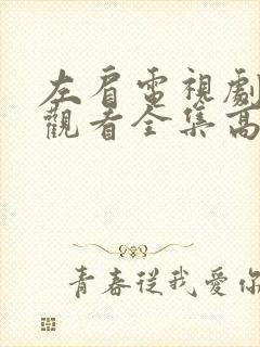 左肩电视剧免费观看全集高清