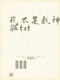 我不是戏神完整版txt