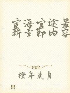 宦海官途最新更新章节内容封面